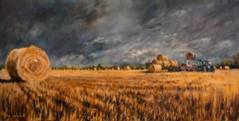  MAKING HAY - Adelaide Hills - Oil - 120 x 60cm - Committee's Choice, Moonee Valley Virtual Art Show 2020 - SOLD 